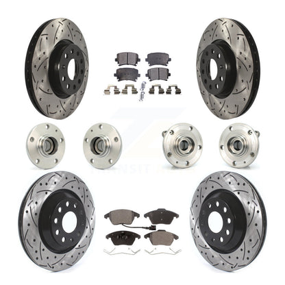 [Avant + Arrière] Kit d'ensemble roulement de roue et moyeu pour 2009-2010 Volkswagen Passat CC FWD avec 312mm Diameter Rotor KBB-114562