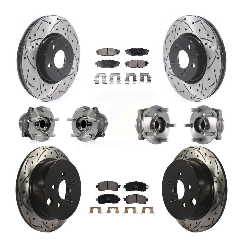 [Avant + Arrière] Kit d'ensemble roulement de roue et moyeu pour 2017-2019 Subaru Impreza avec 276mm Diameter Rotor KBB-114568