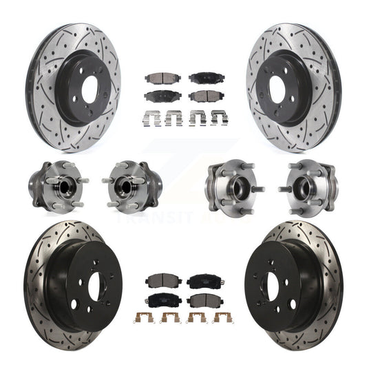 [Avant + Arrière] Kit d'ensemble roulement de roue et moyeu pour 2017-2019 Subaru Impreza avec 276mm Diameter Rotor KBB-114568