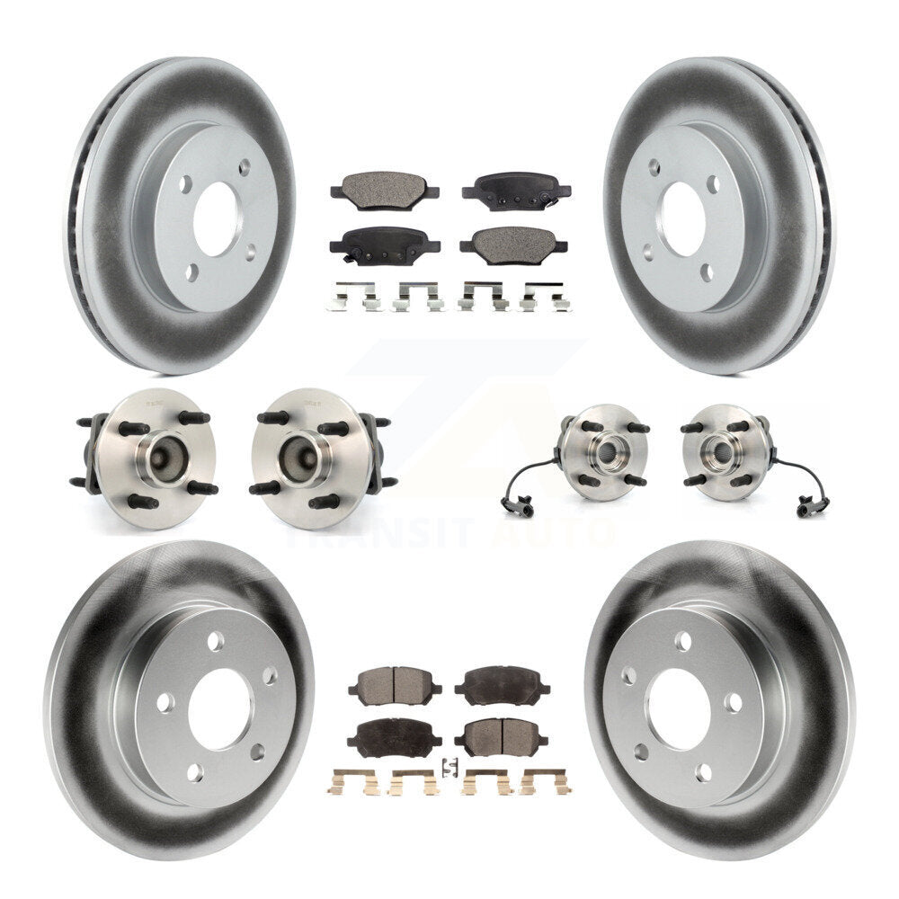[Avant + Arrière] Kit d'ensemble roulement de roue et moyeu pour 2010 Pontiac G5 4-Wheel ABS avec 4 Lug Wheels KBB-115093