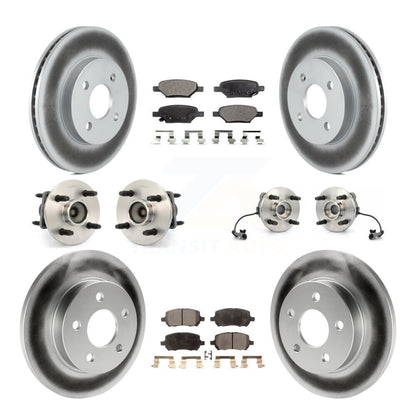 [Avant + Arrière] Kit d'ensemble roulement de roue et moyeu pour 2010 Pontiac G5 4-Wheel ABS avec 4 Lug Wheels KBB-115093