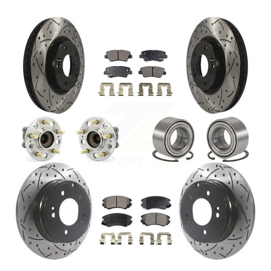 [Avant + Arrière] Kit de Roulement de roue pour 2010 Hyundai Sonata 3.3L KBB-115461 par Transit Auto