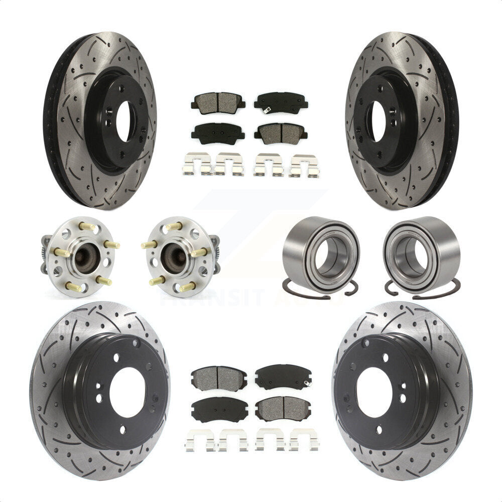 [Avant + Arrière] Kit de Roulement de roue pour 2010 Hyundai Sonata 3.3L KBB-115539 par Transit Auto