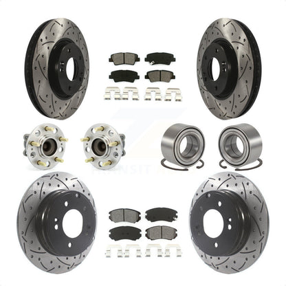 [Avant + Arrière] Kit de Roulement de roue pour 2010 Hyundai Sonata 3.3L KBB-115539 par Transit Auto