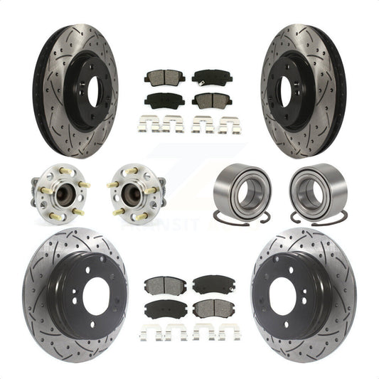 [Avant + Arrière] Kit de Roulement de roue pour 2010 Hyundai Sonata 3.3L KBB-115539 par Transit Auto
