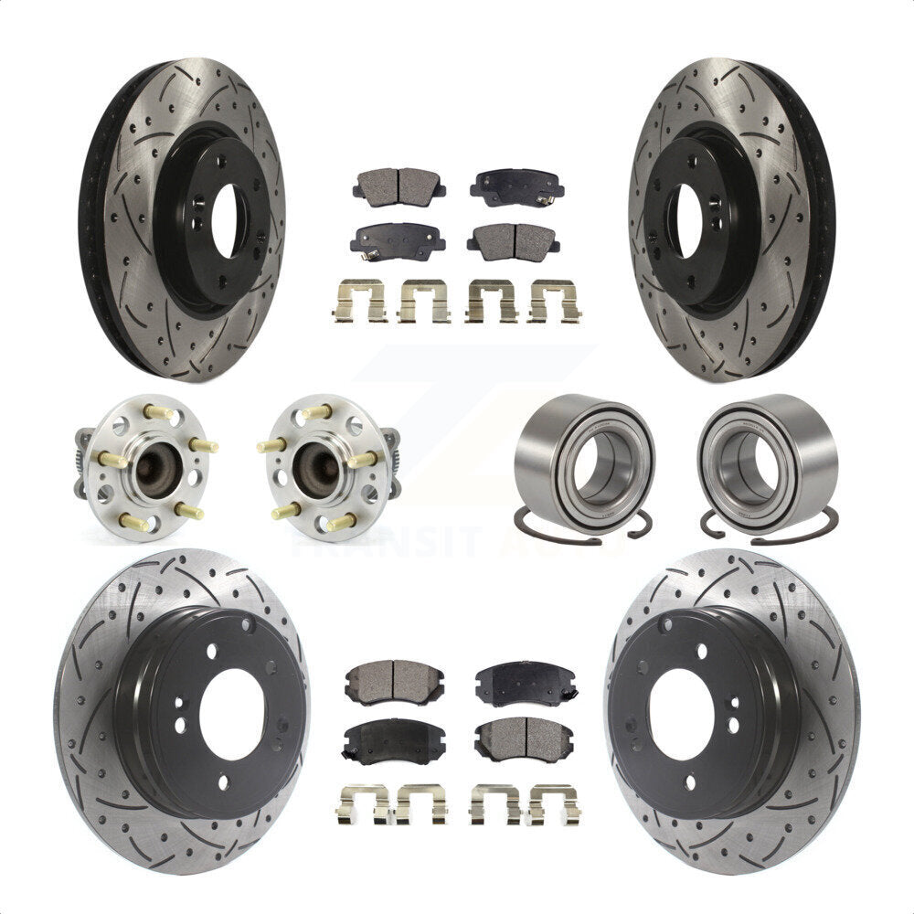 [Avant + Arrière] Kit de Roulement de roue pour 2010 Hyundai Sonata 3.3L KBB-115612 par Transit Auto