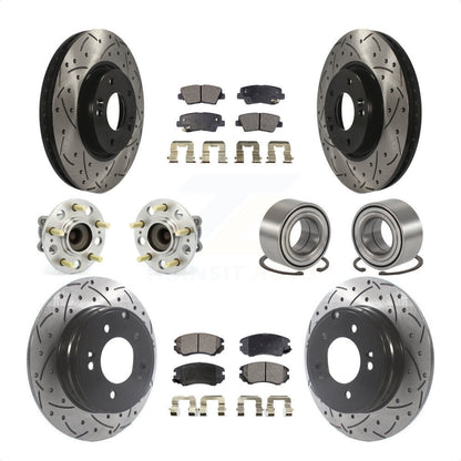 [Avant + Arrière] Kit de Roulement de roue pour 2010 Hyundai Sonata 3.3L KBB-115612 par Transit Auto
