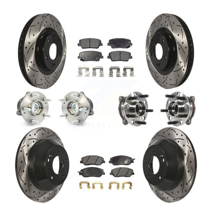 [Avant + Arrière] Kit d'ensemble roulement de roue et moyeu pour 2015-2016 Hyundai Santa Fe XL FWD avec 3.3L KBB-115721 par Transit Auto