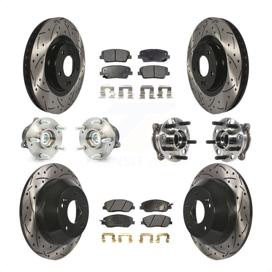 [Avant + Arrière] Kit d'ensemble roulement de roue et moyeu pour 2015-2016 Hyundai Santa Fe XL FWD avec 3.3L KBB-115721 par Transit Auto