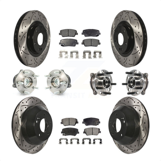 [Avant + Arrière] Kit d'ensemble roulement de roue et moyeu pour 2015-2016 Hyundai Santa Fe Sport FWD avec 2.4L 2.0L KBB-115722 par Transit Auto