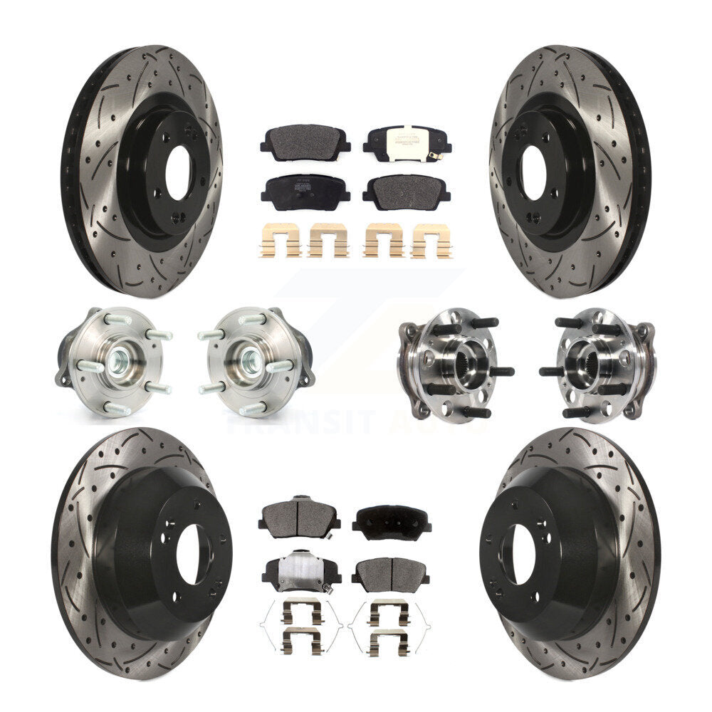 [Avant + Arrière] Kit d'ensemble roulement de roue et moyeu pour 2017-2018 Hyundai Santa Fe Sport FWD KBB-115723