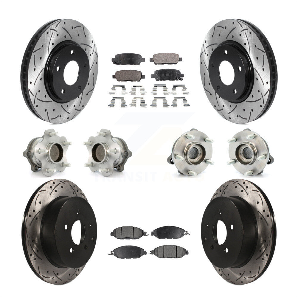[Avant + Arrière] Kit d'ensemble roulement de roue et moyeu pour 2016 Nissan Pathfinder FWD From 11 15 KBB-115731 par Transit Auto