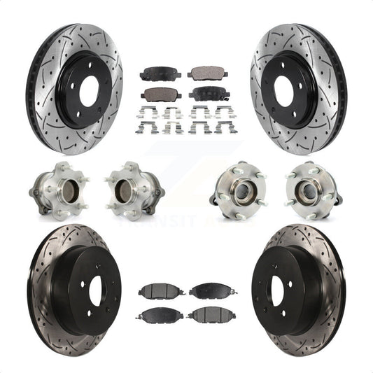 [Avant + Arrière] Kit d'ensemble roulement de roue et moyeu pour 2016 Nissan Pathfinder FWD From 11 15 KBB-115731 par Transit Auto