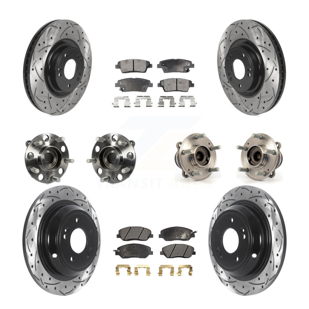 [Avant + Arrière] Kit d'ensemble roulement de roue et moyeu pour 2012 Hyundai Genesis 3.8L KBB-115734