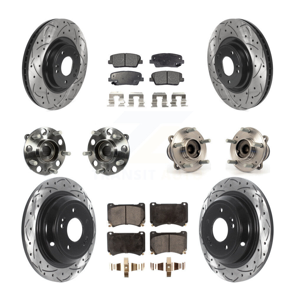 [Avant + Arrière] Kit d'ensemble roulement de roue et moyeu pour Hyundai Genesis 4.6L KBB-115735