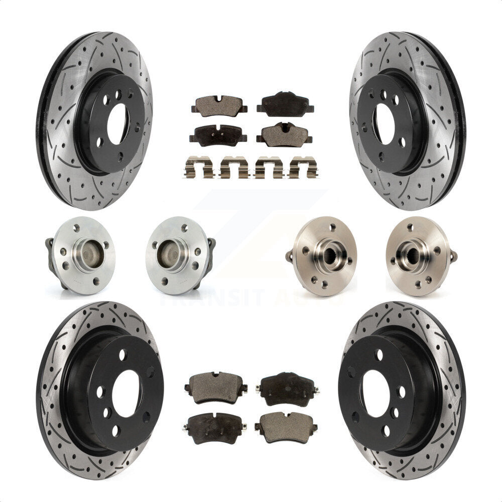 [Avant + Arrière] Kit d'ensemble roulement de roue et moyeu pour 2015 Mini Cooper Convertible avec 2.0L 1.5L avec 294mm Diameter Rotor KBB-115741 par Transit Auto