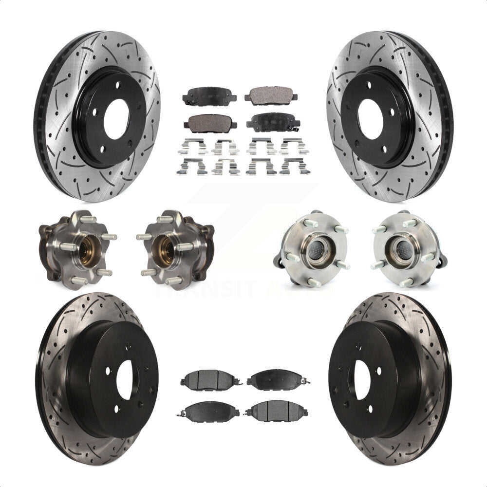 [Avant + Arrière] Kit d'ensemble roulement de roue et moyeu pour 2016 Nissan Pathfinder 4WD From 11 15 KBB-115743 par Transit Auto