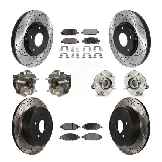 [Avant + Arrière] Kit d'ensemble roulement de roue et moyeu pour 2016 Nissan Pathfinder 4WD From 11 15 KBB-115743 par Transit Auto
