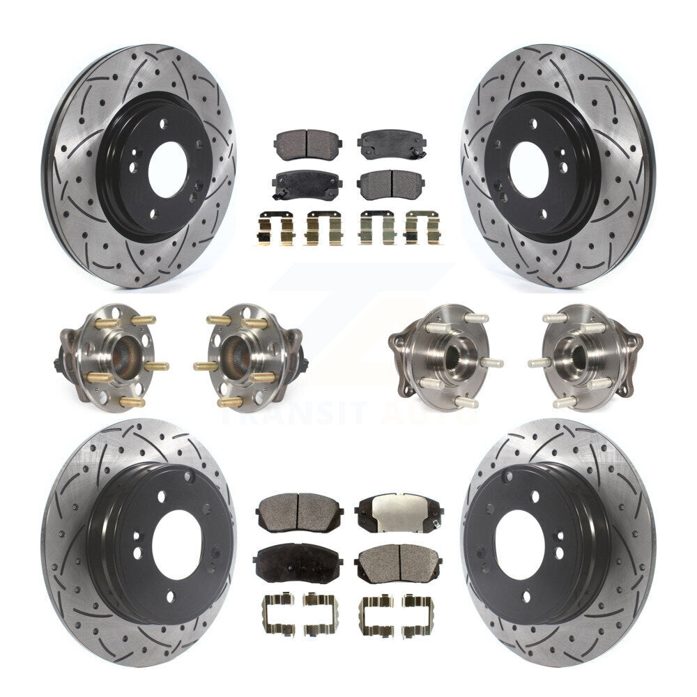 [Avant + Arrière] Kit d'ensemble roulement de roue et moyeu pour 2015 Hyundai Sonata GAS engine avec Manual Parking KBB-115749