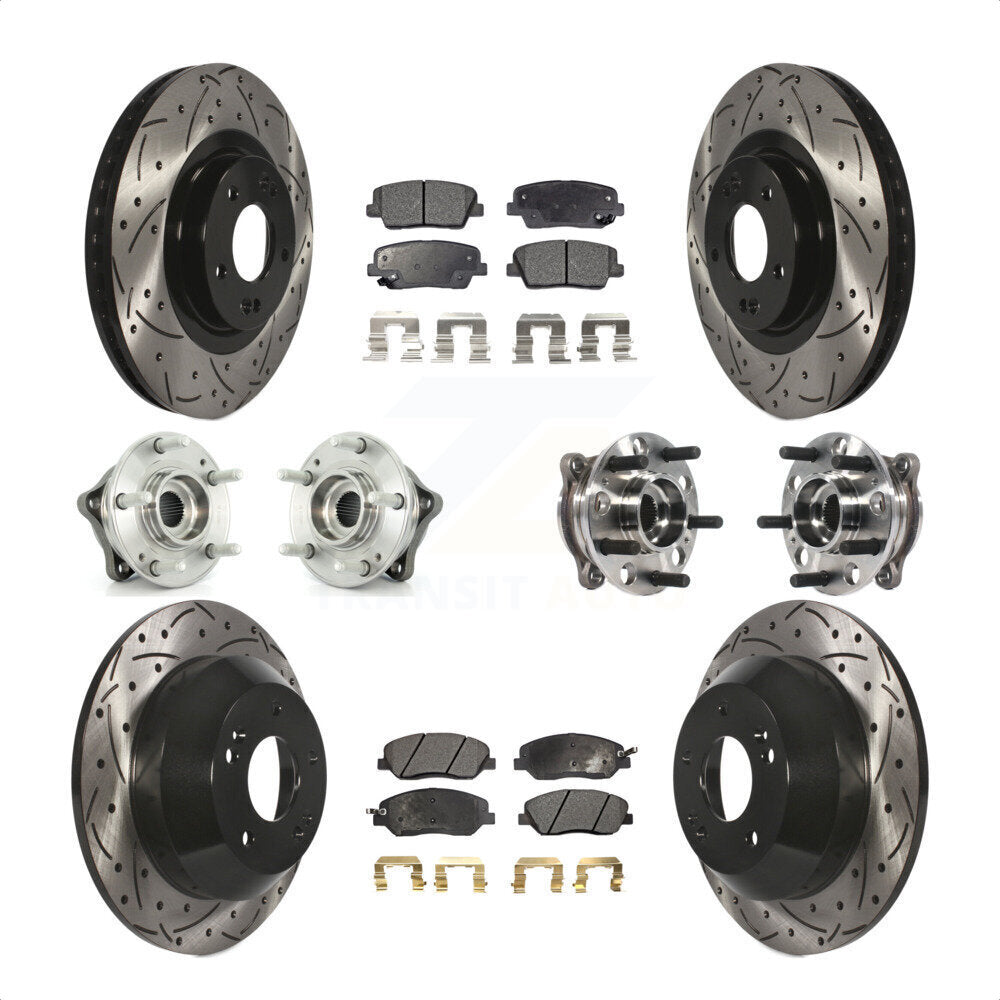 [Avant + Arrière] Kit d'ensemble roulement de roue et moyeu pour Hyundai Santa Fe XL AWD avec 3.3L KBB-115762 par Transit Auto