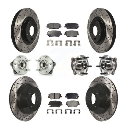[Avant + Arrière] Kit d'ensemble roulement de roue et moyeu pour 2015-2016 Hyundai Santa Fe Sport AWD avec 2.4L 2.0L KBB-115763 par Transit Auto