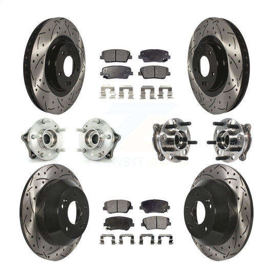 [Avant + Arrière] Kit d'ensemble roulement de roue et moyeu pour 2015-2016 Hyundai Santa Fe Sport AWD avec 2.4L 2.0L KBB-115763 par Transit Auto