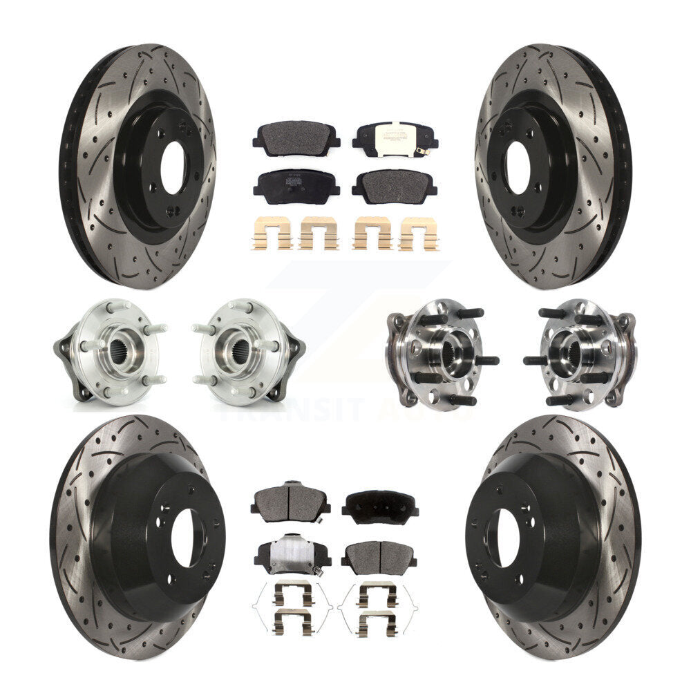 [Avant + Arrière] Kit d'ensemble roulement de roue et moyeu pour 2017-2018 Hyundai Santa Fe Sport AWD KBB-115764