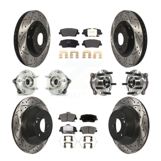 [Avant + Arrière] Kit d'ensemble roulement de roue et moyeu pour 2017-2018 Hyundai Santa Fe Sport AWD KBB-115764