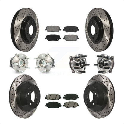 [Avant + Arrière] Kit d'ensemble roulement de roue et moyeu pour 2015-2016 Hyundai Santa Fe XL FWD avec 3.3L KBB-115828 par Transit Auto
