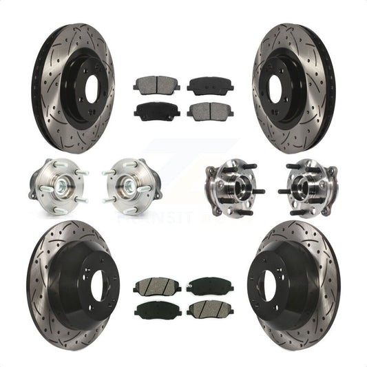 [Avant + Arrière] Kit d'ensemble roulement de roue et moyeu pour 2015-2016 Hyundai Santa Fe XL FWD avec 3.3L KBB-115828 par Transit Auto