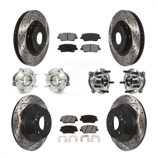 [Avant + Arrière] Kit d'ensemble roulement de roue et moyeu pour 2015-2016 Hyundai Santa Fe Sport FWD avec 2.4L 2.0L KBB-115829 par Transit Auto