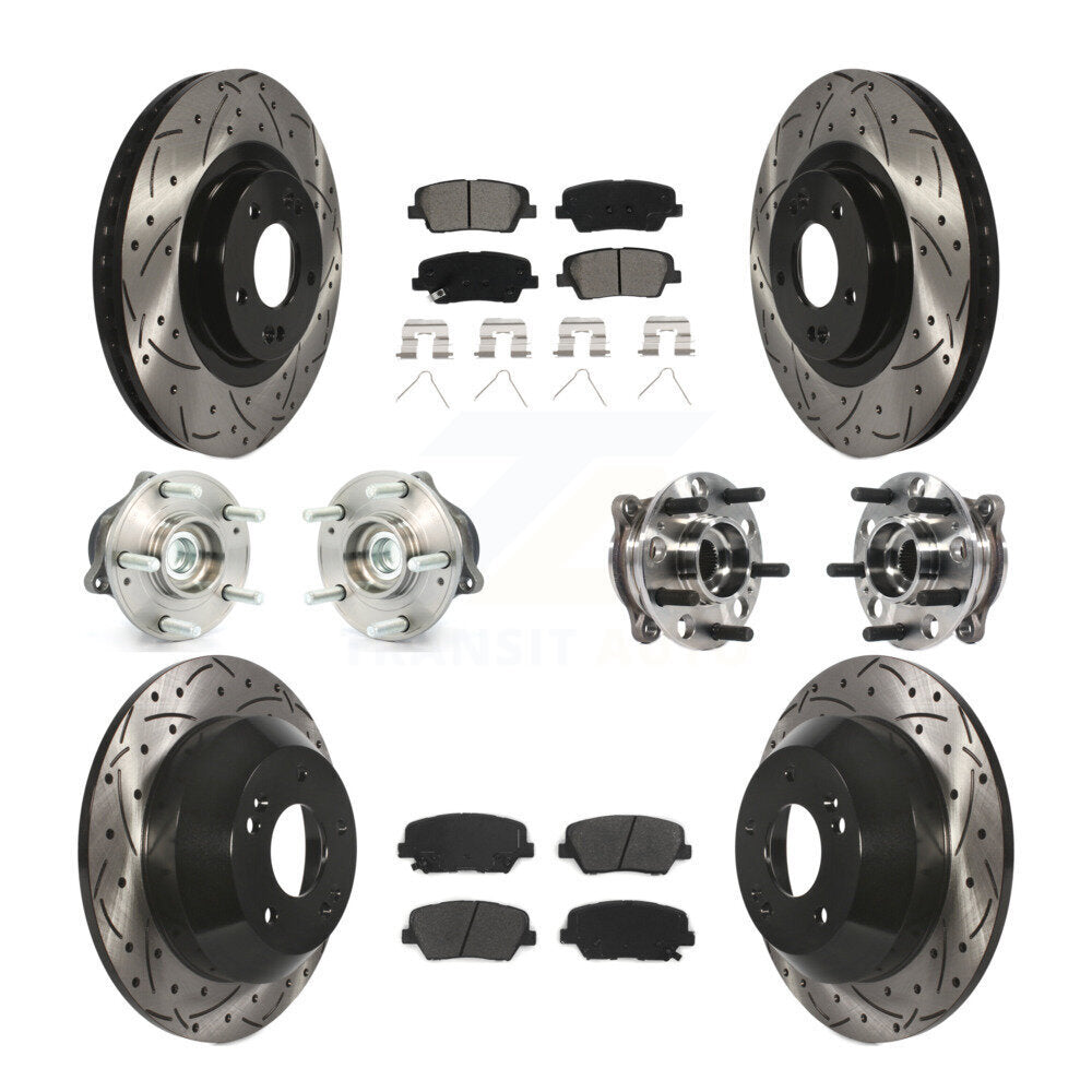 [Avant + Arrière] Kit d'ensemble roulement de roue et moyeu pour 2017-2018 Hyundai Santa Fe Sport FWD KBB-115830