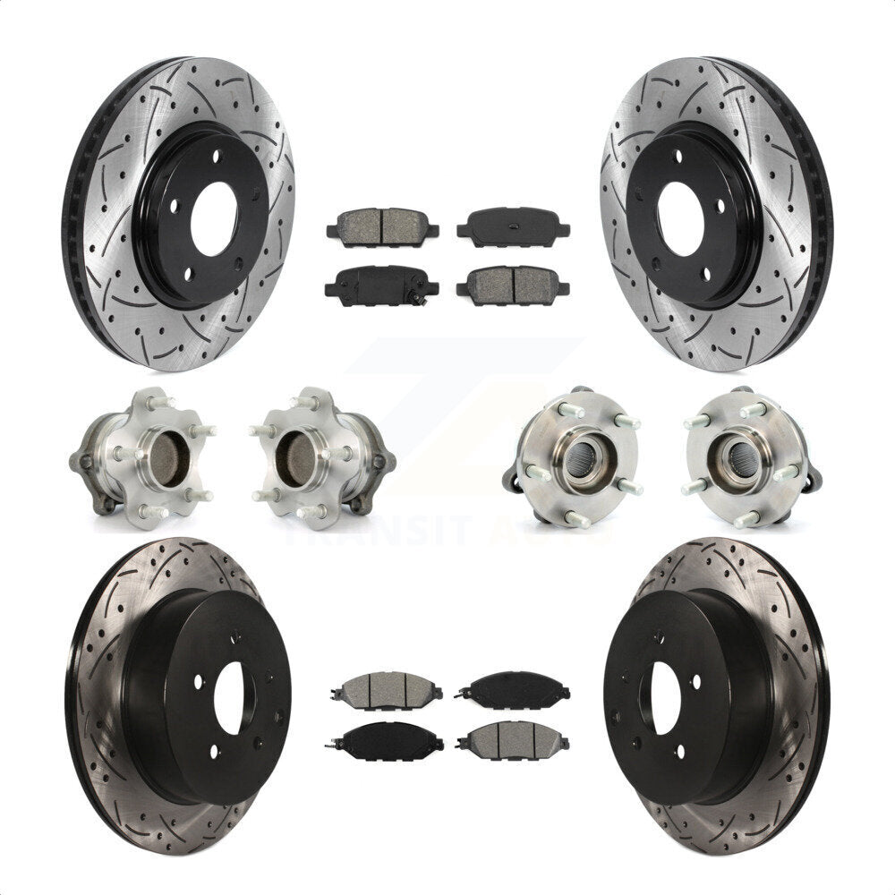 [Avant + Arrière] Kit d'ensemble roulement de roue et moyeu pour 2016 Nissan Pathfinder FWD From 11 15 KBB-115841 par Transit Auto