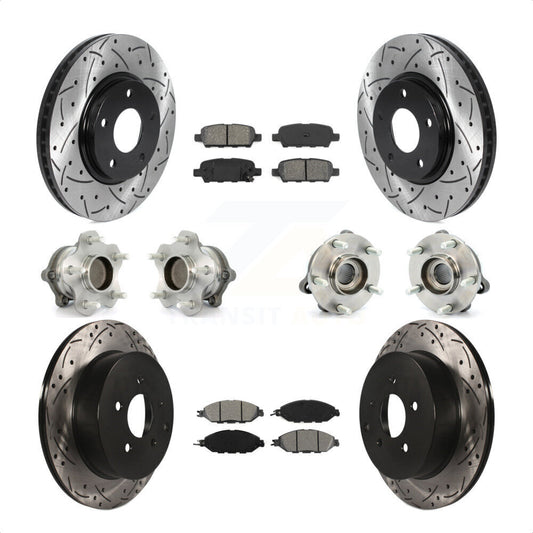 [Avant + Arrière] Kit d'ensemble roulement de roue et moyeu pour 2016 Nissan Pathfinder FWD From 11 15 KBB-115841 par Transit Auto