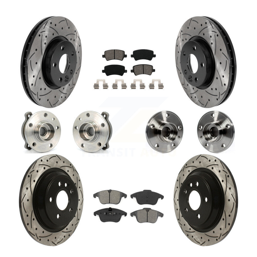 [Avant + Arrière] Kit d'ensemble roulement de roue et moyeu pour 2013-2014 Volvo S60 3.0L avec 300mm Diameter Rotor KBB-115846
