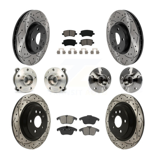 [Avant + Arrière] Kit d'ensemble roulement de roue et moyeu pour 2013-2014 Volvo S60 3.0L avec 300mm Diameter Rotor KBB-115846