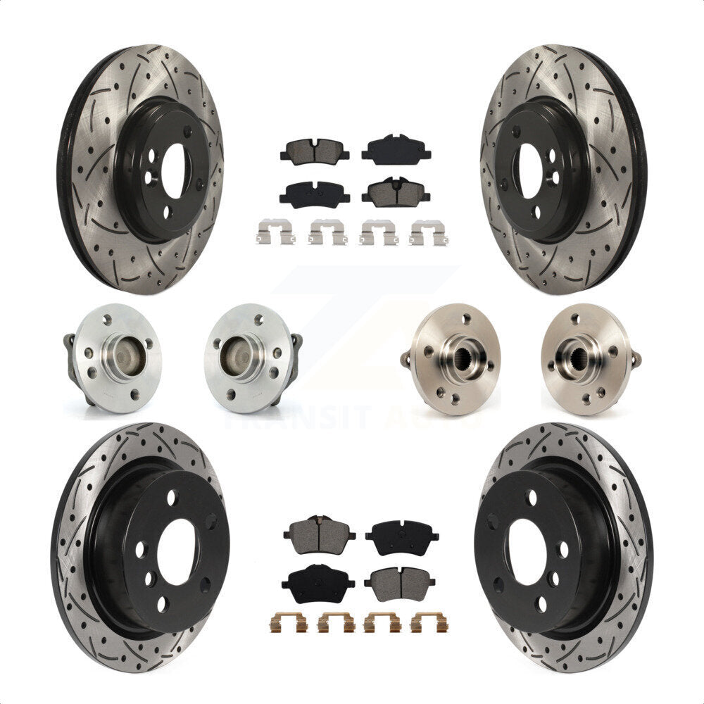 [Avant + Arrière] Kit d'ensemble roulement de roue et moyeu pour 2015 Mini Cooper Convertible avec 2.0L 1.5L avec 294mm Diameter Rotor KBB-115851 par Transit Auto