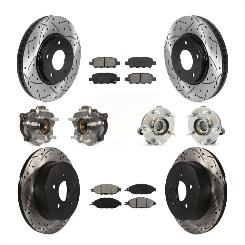 [Avant + Arrière] Kit d'ensemble roulement de roue et moyeu pour 2016 Nissan Pathfinder 4WD From 11 15 KBB-115859 par Transit Auto