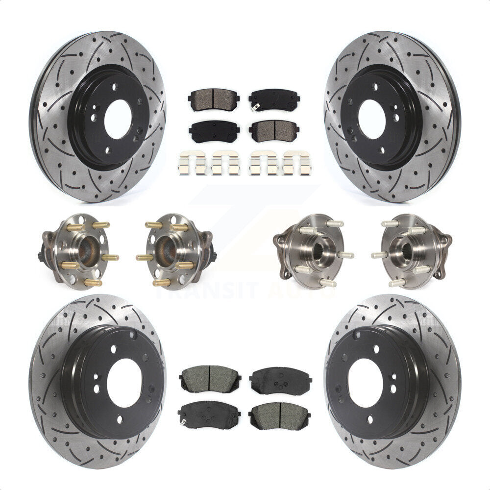 [Avant + Arrière] Kit d'ensemble roulement de roue et moyeu pour 2015 Hyundai Sonata GAS engine avec Manual Parking KBB-115865 par Transit Auto
