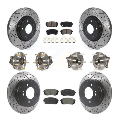 [Avant + Arrière] Kit d'ensemble roulement de roue et moyeu pour 2015 Hyundai Sonata GAS engine avec Manual Parking KBB-115865 par Transit Auto
