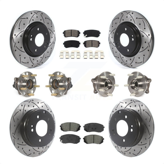 [Avant + Arrière] Kit d'ensemble roulement de roue et moyeu pour 2015 Hyundai Sonata GAS engine avec Manual Parking KBB-115865 par Transit Auto