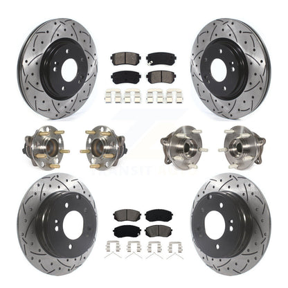 [Avant + Arrière] Kit d'ensemble roulement de roue et moyeu pour 2015-2016 Hyundai Sonata GAS engine avec Manual Parking KBB-115866