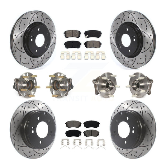 [Avant + Arrière] Kit d'ensemble roulement de roue et moyeu pour 2015-2016 Hyundai Sonata GAS engine avec Manual Parking KBB-115866