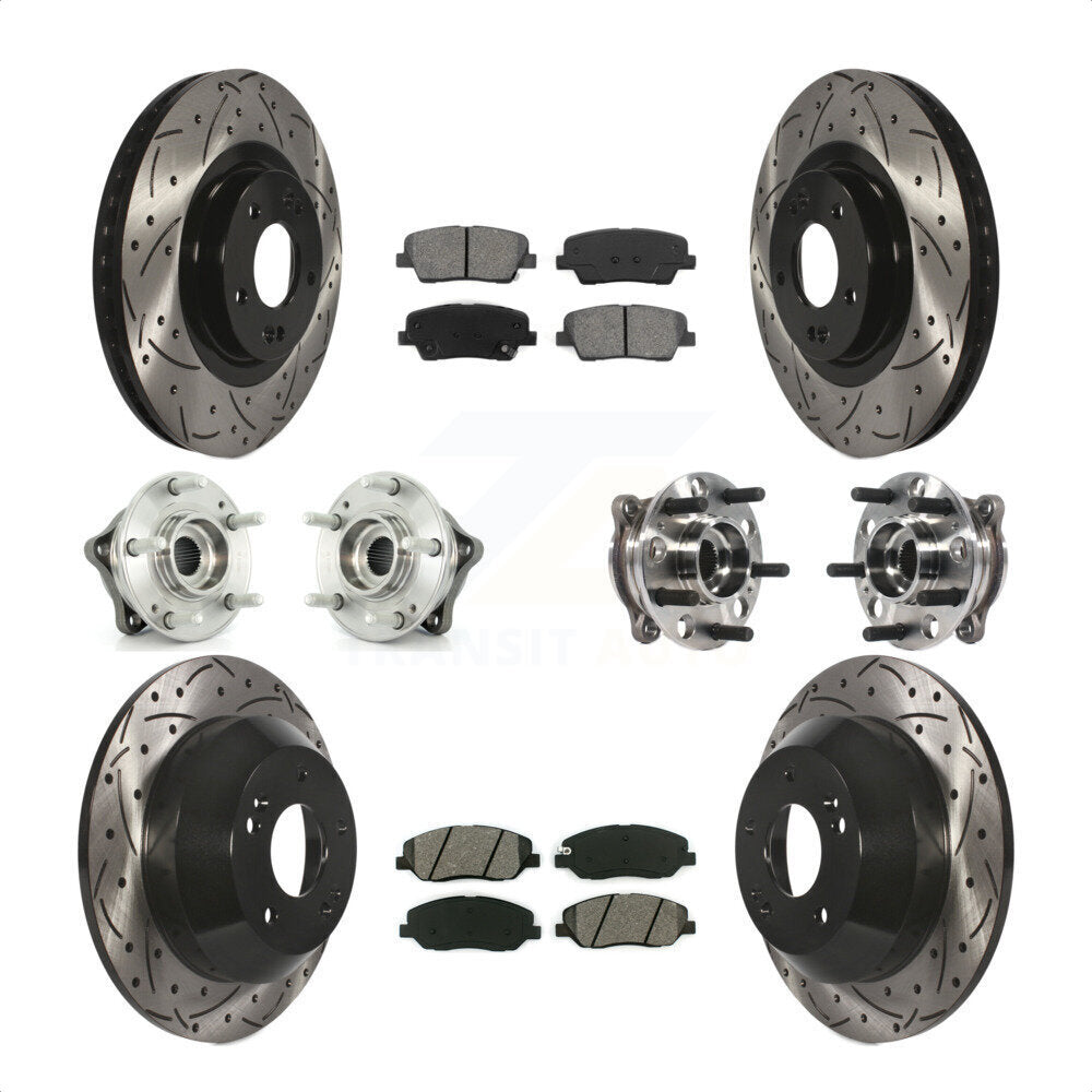 [Avant + Arrière] Kit d'ensemble roulement de roue et moyeu pour Hyundai Santa Fe XL AWD avec 3.3L KBB-115874 par Transit Auto