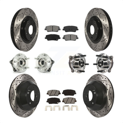 [Avant + Arrière] Kit d'ensemble roulement de roue et moyeu pour 2015-2016 Hyundai Santa Fe Sport AWD avec 2.4L 2.0L KBB-115875 par Transit Auto
