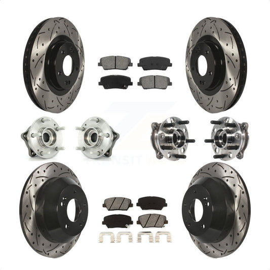 [Avant + Arrière] Kit d'ensemble roulement de roue et moyeu pour 2015-2016 Hyundai Santa Fe Sport AWD avec 2.4L 2.0L KBB-115875 par Transit Auto