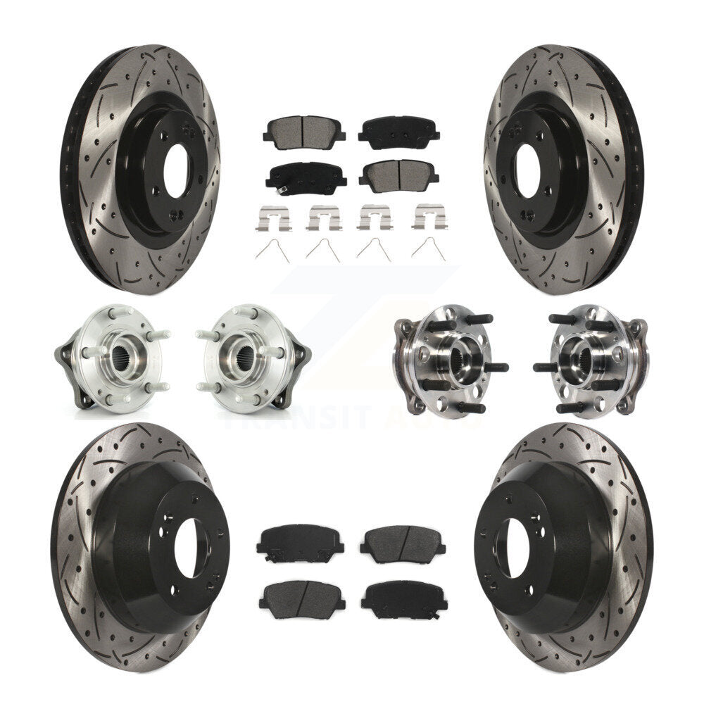 [Avant + Arrière] Kit d'ensemble roulement de roue et moyeu pour 2017-2018 Hyundai Santa Fe Sport AWD KBB-115876