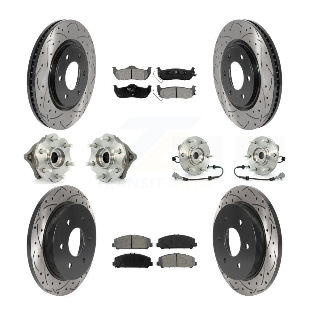 [Avant + Arrière] Kit d'ensemble roulement de roue et moyeu pour 2008 Nissan Armada AWD 4WD avec Internal ABS KBB-115881