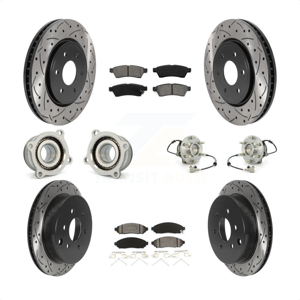 [Avant + Arrière] Kit d'ensemble roulement de roue et moyeu pour Nissan Frontier Xterra Suzuki Equator KBB-115885 par Transit Auto