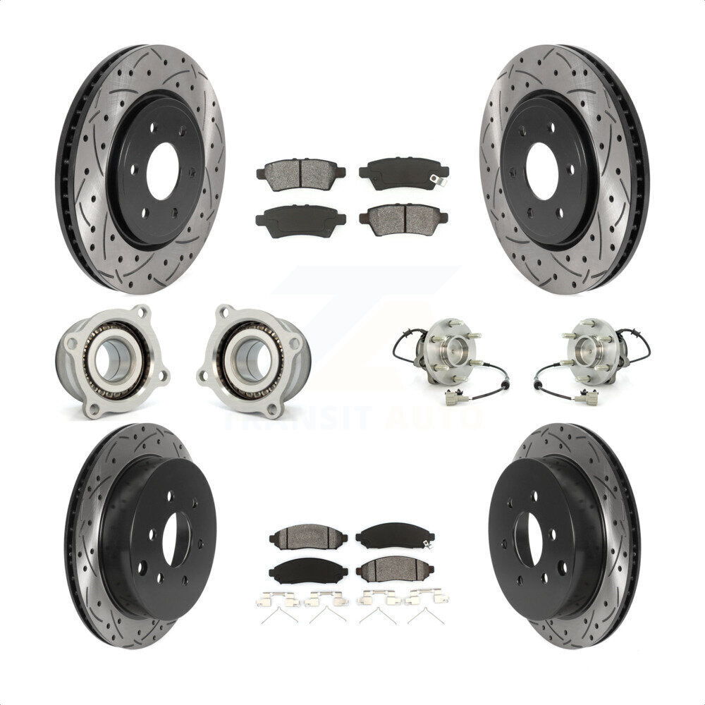 [Avant + Arrière] Kit d'ensemble roulement de roue et moyeu pour 2006-2007 Nissan Xterra RWD avec Automatic transmission KBB-115886 par Transit Auto